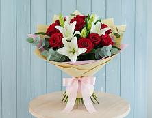 Букет цветов из:  Лилии и Розы #REPLACE_PRED# Пиндушах