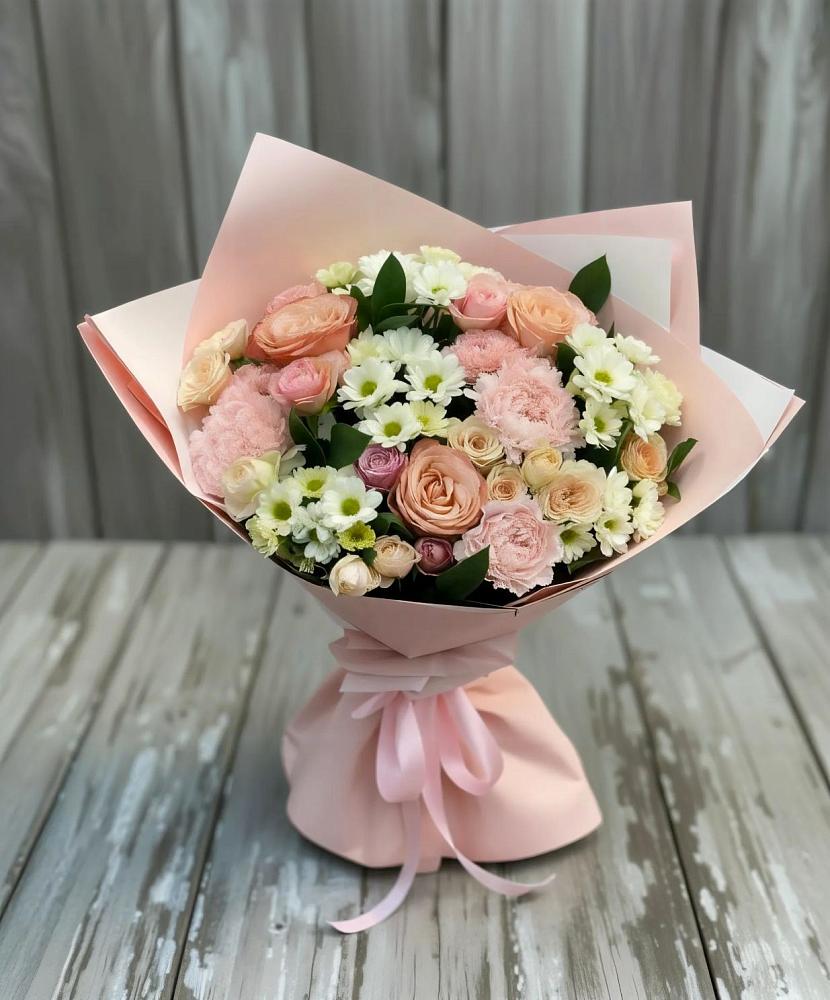 Букет цветов из: Гвоздики, Розы и Хризантемы в Пиндушах