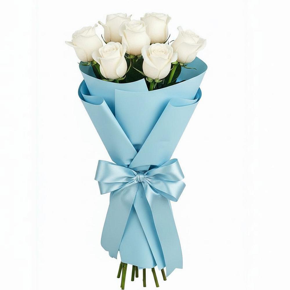 Букет 7 белых роз Проуд в Пиндушах