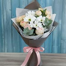 Букет цветов из:  Хризантемы и Розы #REPLACE_PRED# Пиндушах