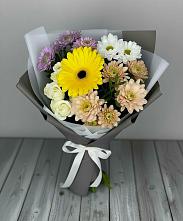 Букет цветов из:  Розы, Герберы и Хризантемы #REPLACE_PRED# Пиндушах