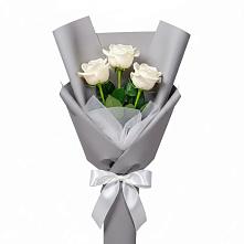 Букет 3 белые розы в Пиндушах