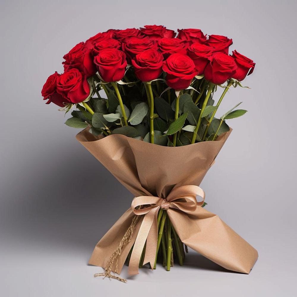 Букет 21 Красная роза Эдлесс Лав в Пиндушах