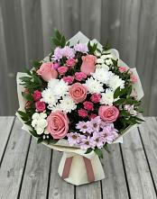 Букет цветов из:  Альстромерии, Гвоздики, Розы и Хризантемы #REPLACE_PRED# Пиндушах