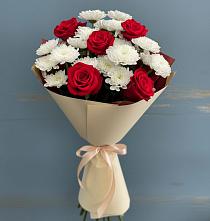 Букет цветов из:  Розы и Хризантемы #REPLACE_PRED# Пиндушах