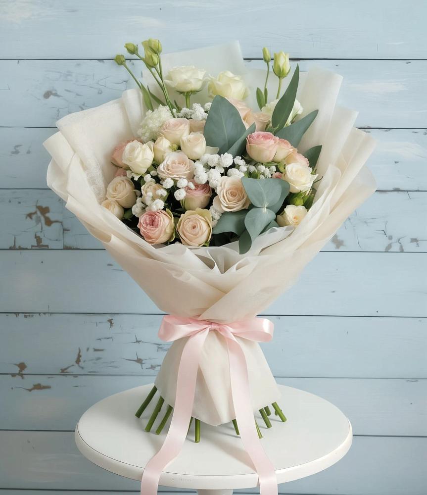 Букет цветов из: Розы и Лизиантусы в Пиндушах