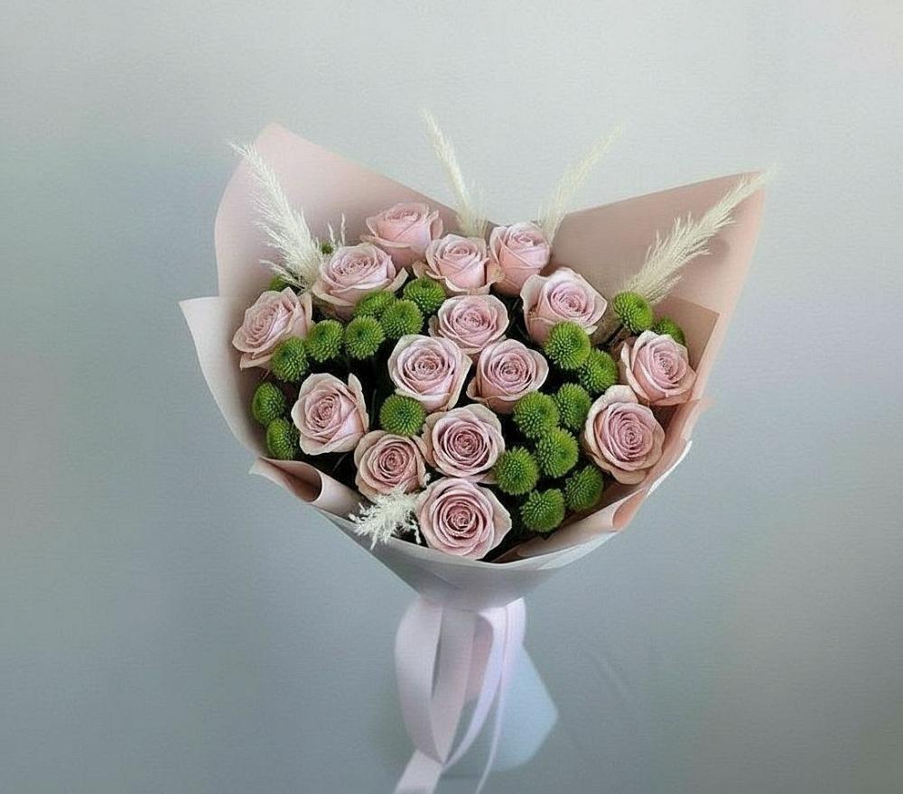 Букет цветов из: Розы и Хризантемы в Пиндушах