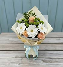 Букет цветов из:  Герберы, Розы и Хризантемы #REPLACE_PRED# Пиндушах