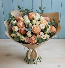 Букет цветов из:  Альстромерии и Розы в Пиндушах