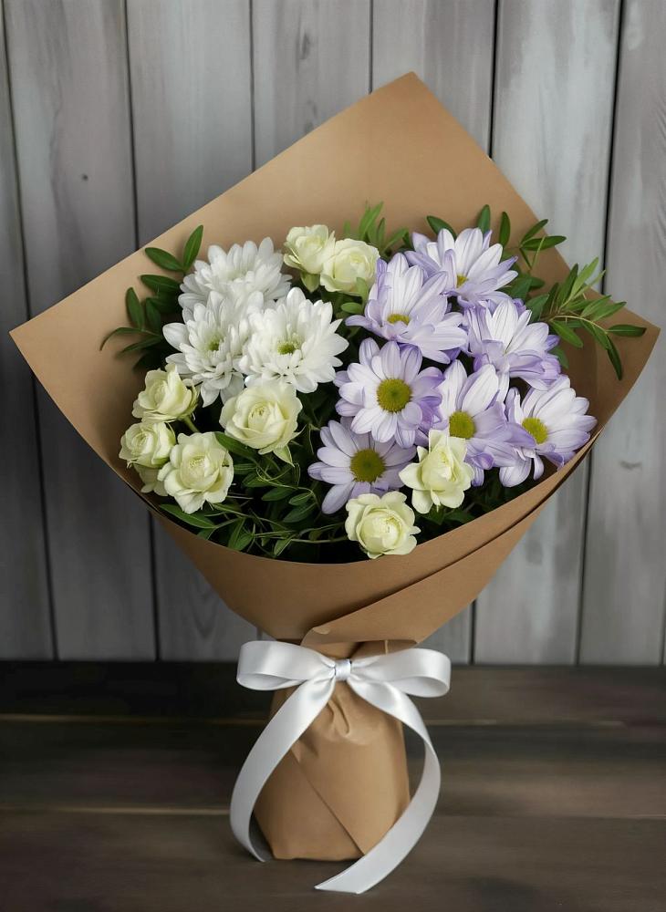 Букет цветов из: Хризантемы и Розы в Пиндушах